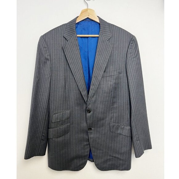 Ermenegildo Zegna Fabric Striped men's sports Jacket blazer grey Sz S/M - Picture 1 of 15